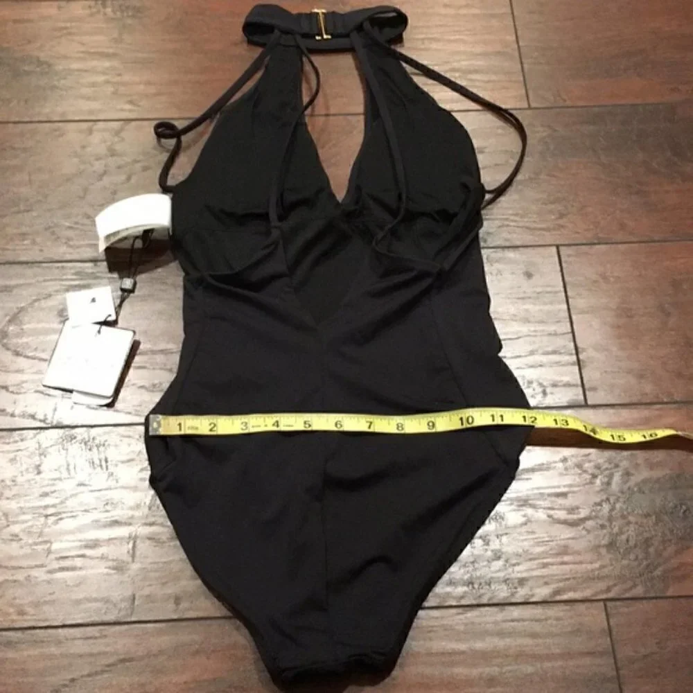 NWT LAUNDRY Italian Luxe Solid Choker 1Piece swim